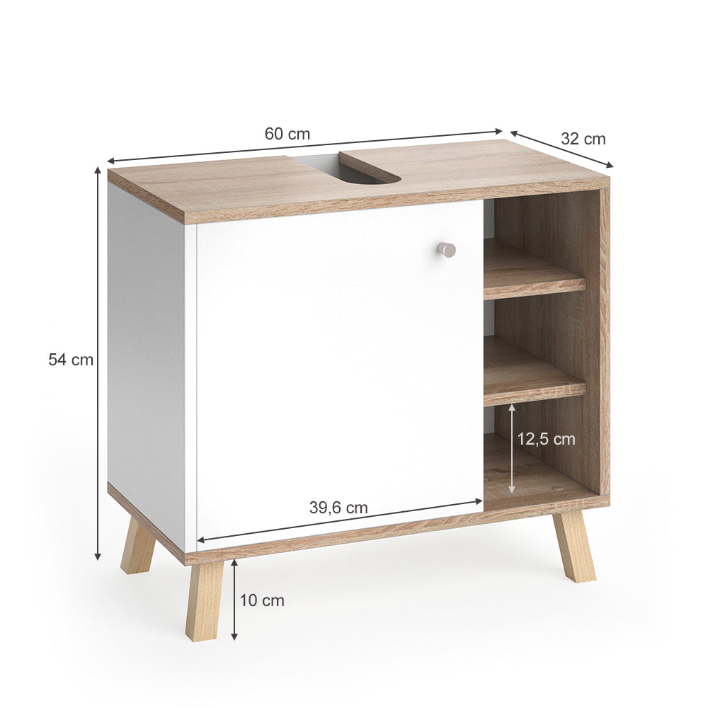 Vicco Mobile sottolavabo per bagno Bianco 60 x 54 cm