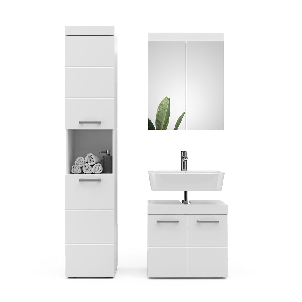 Vicco Set mobili bagno Bianco 3 parti, con colonna
