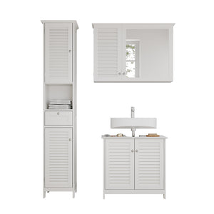 Vicco Set di mobili da bagno Bianco 3 pezzi, opzione 5