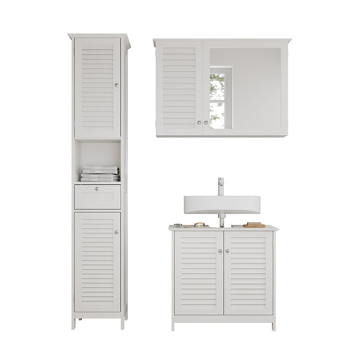 Vicco Set di mobili da bagno Bianco 3 pezzi, opzione 5