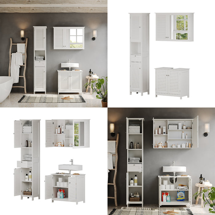 Vicco Set di mobili da bagno Bianco 3 pezzi, opzione 5