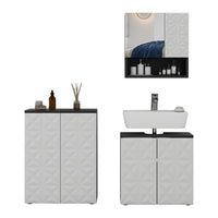 Vicco Set di mobili da bagno Nero 3 parti