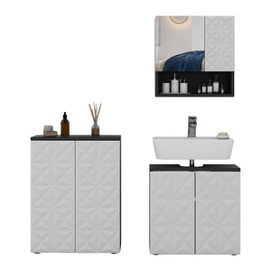 Vicco Set di mobili da bagno Nero 3 parti