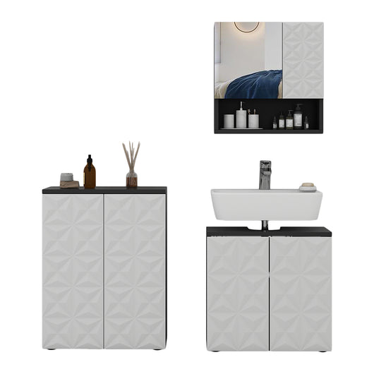 Vicco Set di mobili da bagno Nero 3 parti