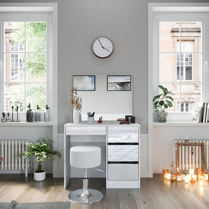 Vicco Tavolo da toeletta Bianco 40 cm con sgabello
