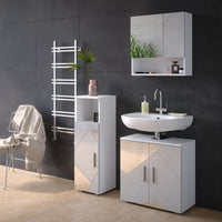 Vicco Set mobili bagno Bianco lucido con inserti 3 parti