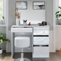 Vicco Tavolo da toeletta Bianco 40 cm con sgabello