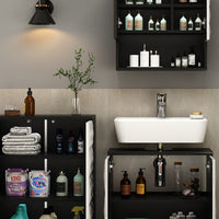 Vicco Set di mobili da bagno Nero 3 parti