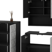 Vicco Set di mobili da bagno Nero 3 parti