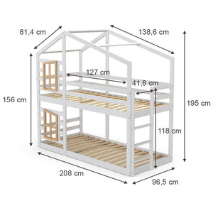 Vitalispa Letto a castello Bianco 90x200 cm con 2 materassi