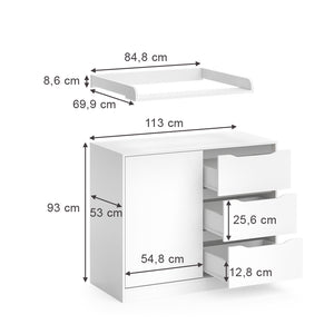 Vicco Fasciatoio Bianco 113 x 93 cm con fasciatoio