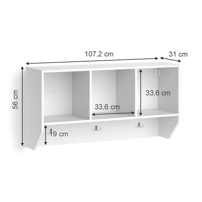 Vicco Scaffale a muro per bambini Bianco 107.2 x 56 cm