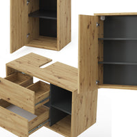 Vicco Set mobili bagno Marrone 3 parti