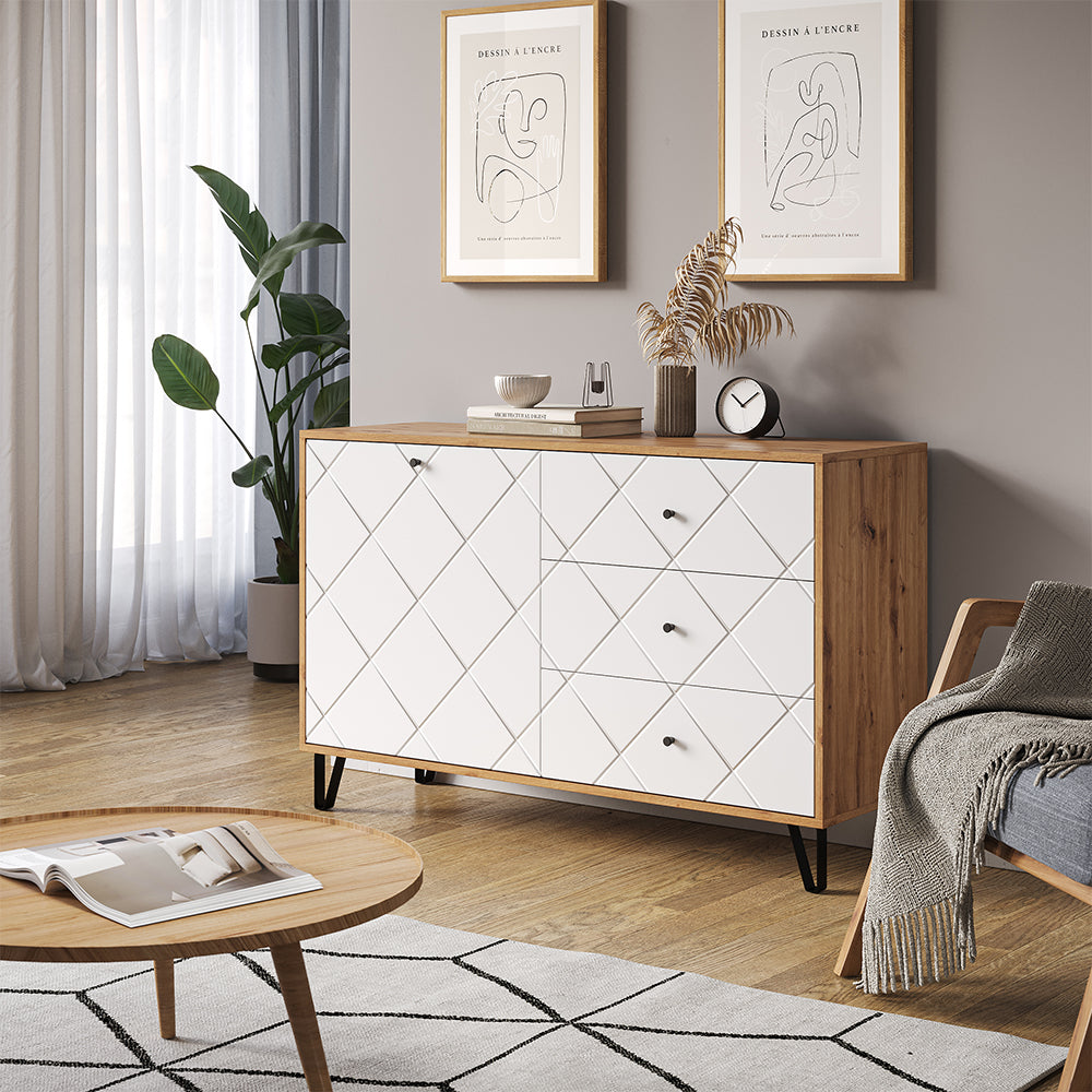 Vicco Cassettiera per camera da letto Rovere artigianale 40 x 78 cm