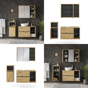 Vicco Set mobili bagno Marrone 3 parti