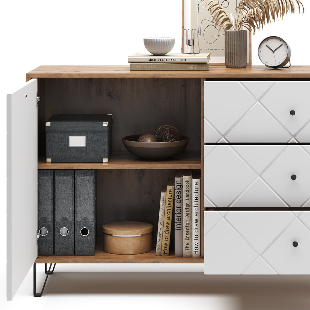 Vicco Cassettiera per camera da letto Rovere artigianale 40 x 78 cm