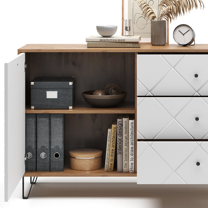 Vicco Cassettiera per camera da letto Rovere artigianale 40 x 78 cm