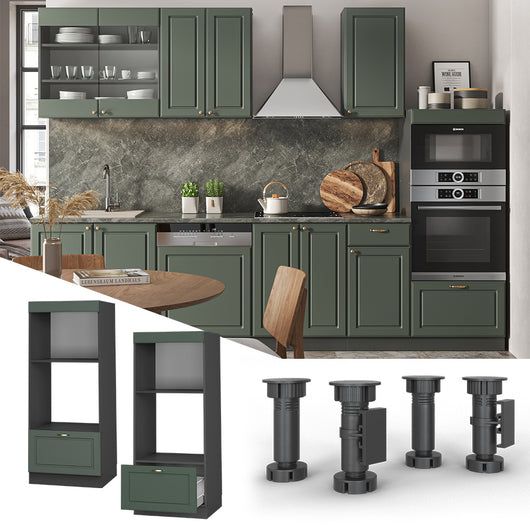 Vicco Set mobili bagno Verde-oro Country House 60 cm aperto