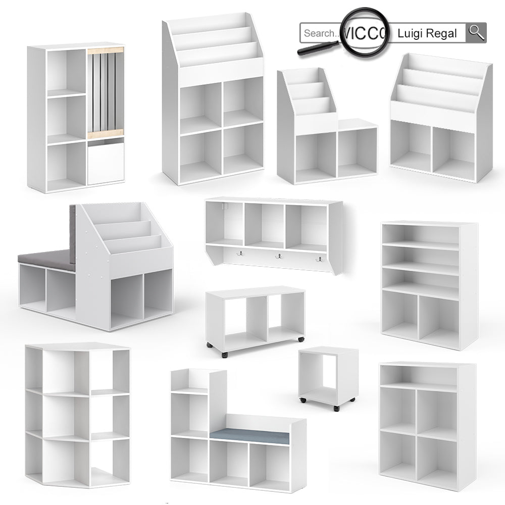 Vicco Scaffale a muro per bambini Bianco 107.2 x 56 cm