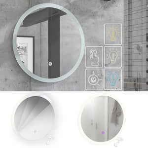 Vicco Specchio bagno Bianco 60 x 60 cm Rotondo