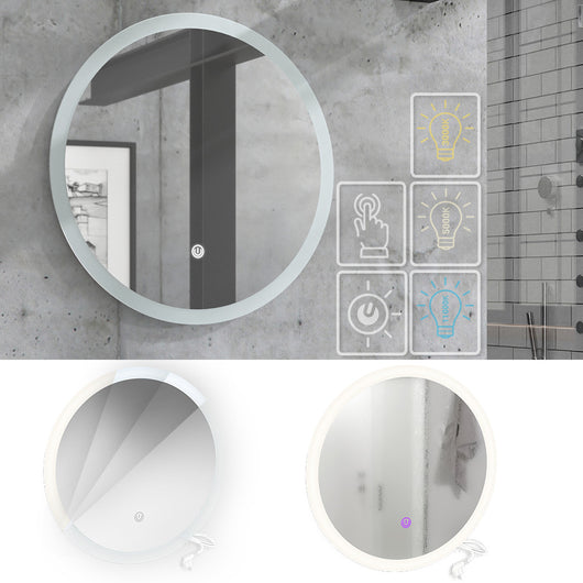 Vicco Specchio bagno Bianco 60 x 60 cm Rotondo