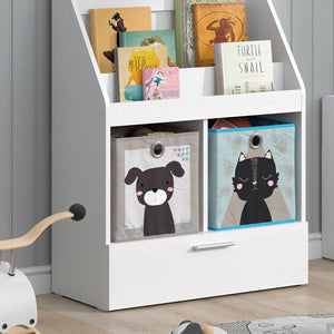 Vicco Libreria bambini Bianco 31.2 x 96.2 cm con cassetto e 2 scatole pieghevoli opt.3
