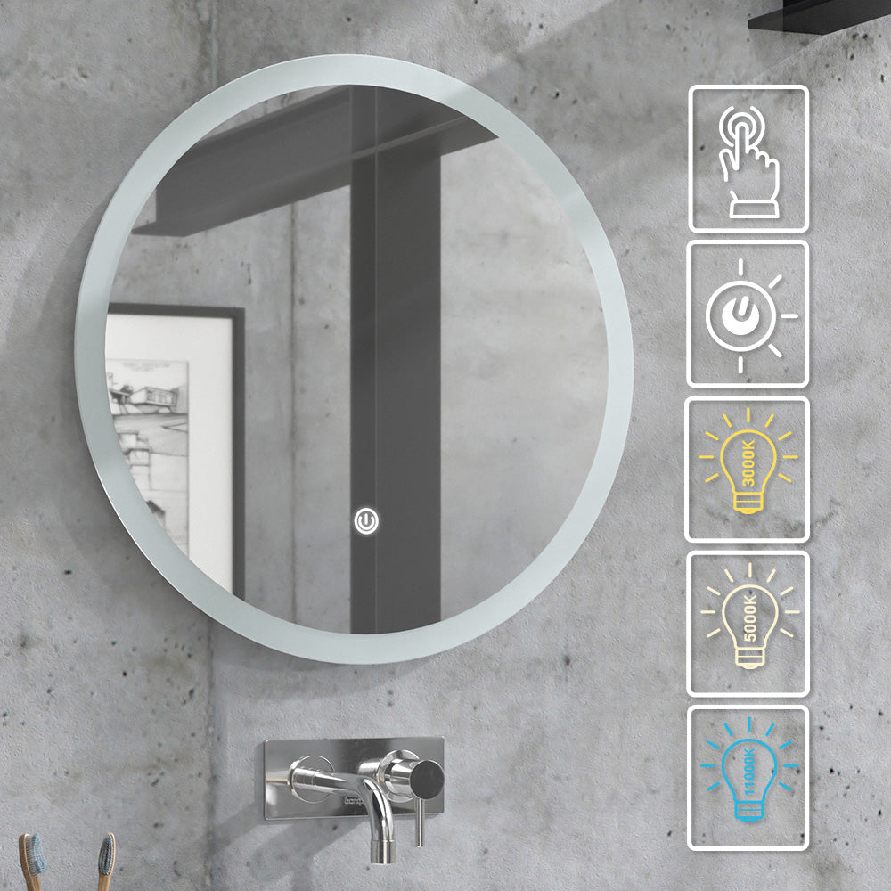 Vicco Specchio bagno Bianco 60 x 60 cm Rotondo