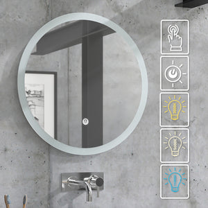 Vicco Specchio bagno Bianco 60 x 60 cm Rotondo