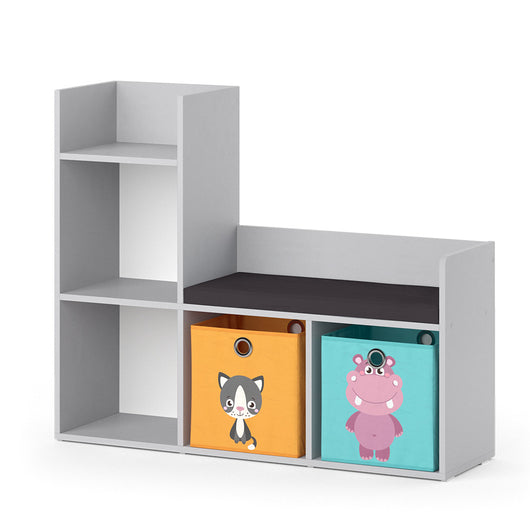 Vicco Scaffale per bambini Grigio 30.9 x 88.6 cm con 2 scatole pieghevoli opt.2