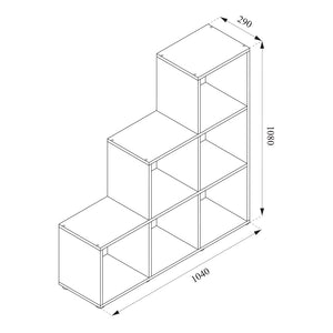 Vicco Scaffale per scale Legno antico 107.2 x 107.8 cm