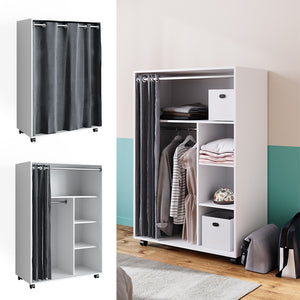 Vicco Armadio multifunzione Bianco 100 x 146.6 cm Con rulli