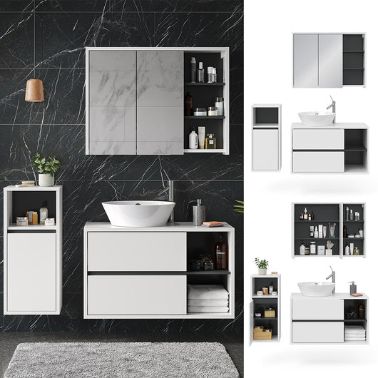 Vicco Set mobili bagno Bianco 3 parti