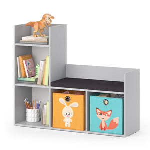 Vicco Scaffale per bambini Grigio 30.9 x 88.6 cm con 2 scatole pieghevoli opt.2