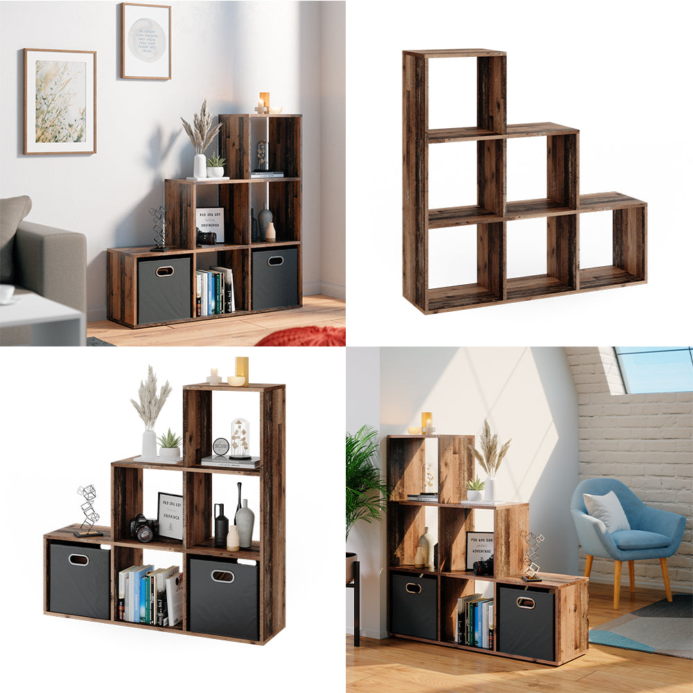 Vicco Scaffale per scale Legno antico 107.2 x 107.8 cm