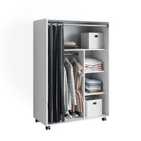 Vicco Armadio multifunzione Bianco 100 x 146.6 cm Con rulli