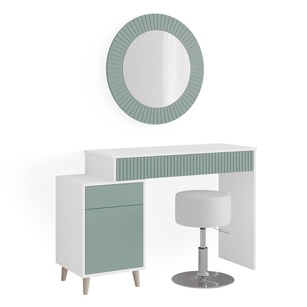 Vicco Tavolo da toeletta Verde 120 cm con sgabello