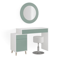 Vicco Tavolo da toeletta Verde 120 cm con sgabello