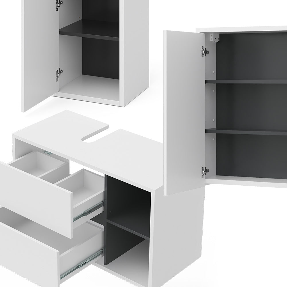 Vicco Set mobili bagno Bianco 3 parti