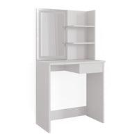 Vicco Tavolo da toeletta Bianco 75 cm con specchio a LED