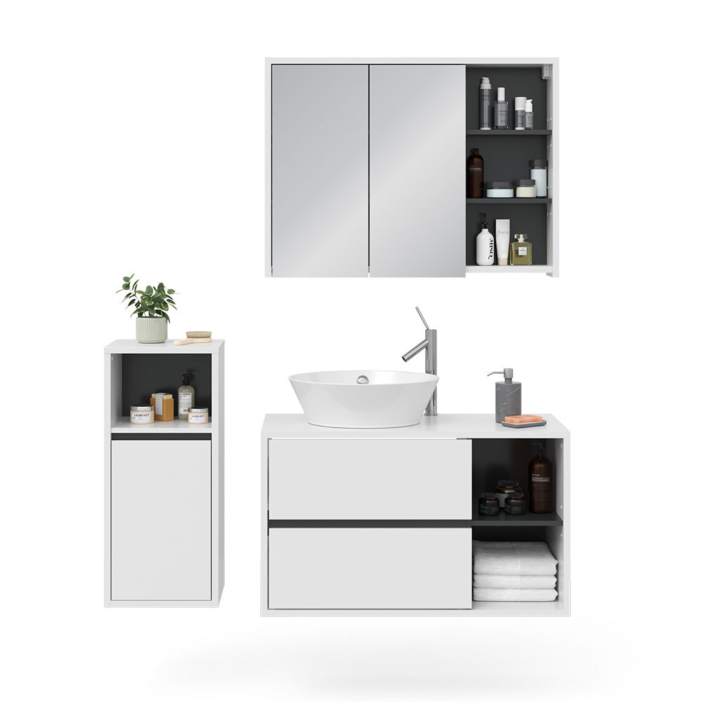 Vicco Set mobili bagno Bianco 3 parti