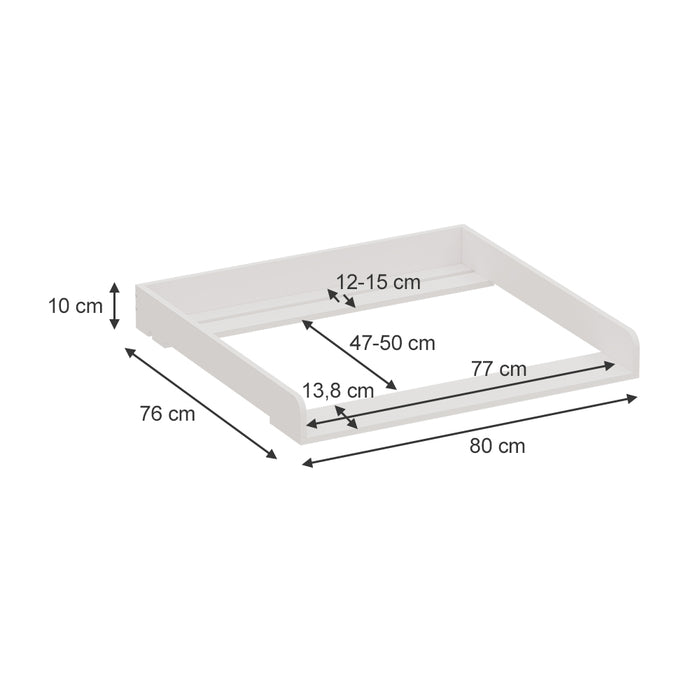 Vicco Fasciatoio Bianco 80 x 10 cm per la cassettiera