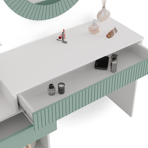 Vicco Tavolo da toeletta Verde 120 cm con sgabello