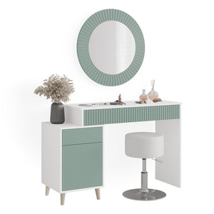 Vicco Tavolo da toeletta Verde 120 cm con sgabello