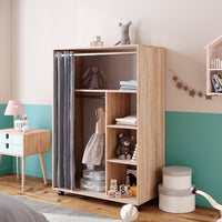 Vicco Armadio multifunzione Sonoma 100 x 146.6 cm aperto, su rotelle