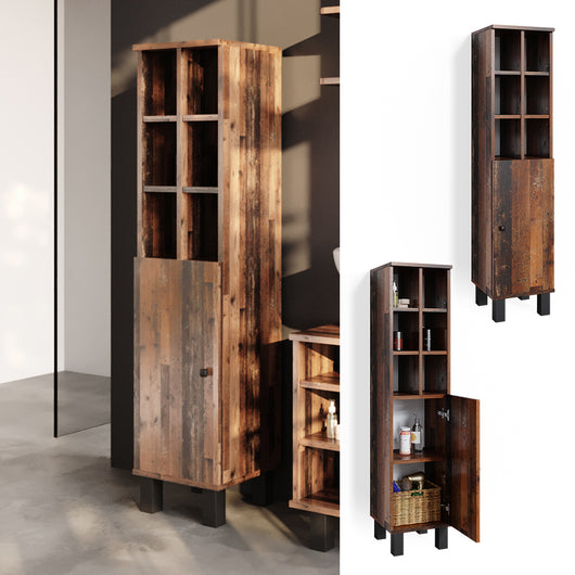 Vicco Mobiletto bagno Rovere rustico 30 x 130.6 cm porta grande