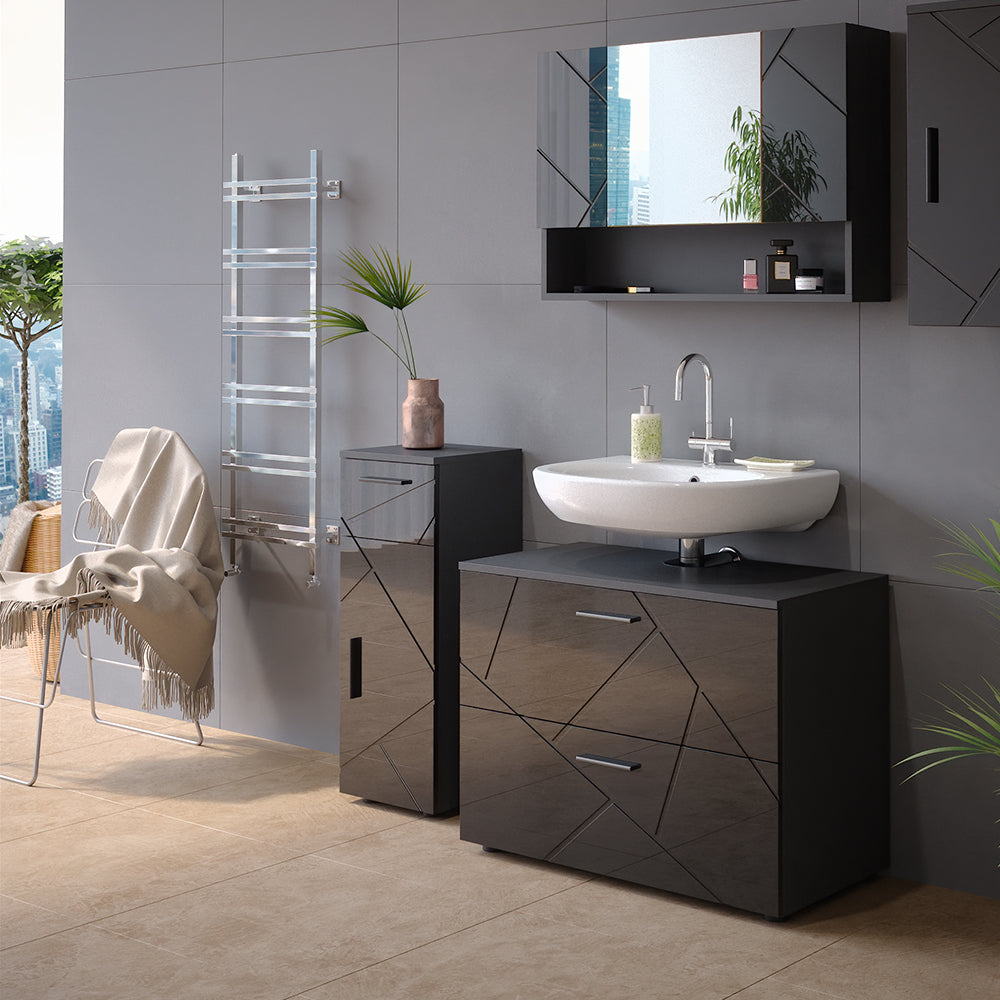Vicco Mobiletto bagno Antracite lucido 30 x 81 cm
