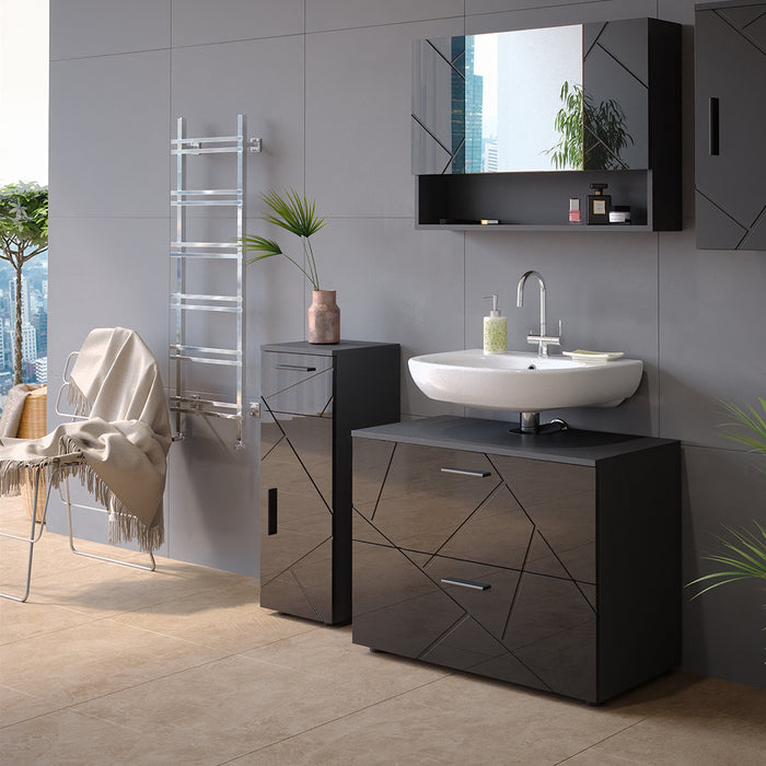 Vicco Mobiletto bagno Antracite lucido 30 x 81 cm