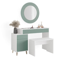 Vicco Tavolo da toeletta Verde 120 cm con panca