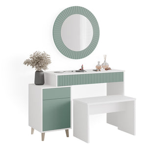 Vicco Tavolo da toeletta Verde 120 cm con panca