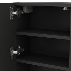 Vicco Specchio contenitore bagno Nero 54 x 55 cm con anta e vani a giorno